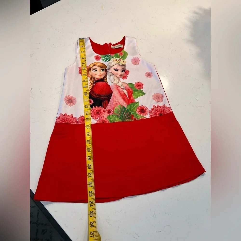 Zara Kids  Elza & Anna Disney Frozen Red Dress size 6